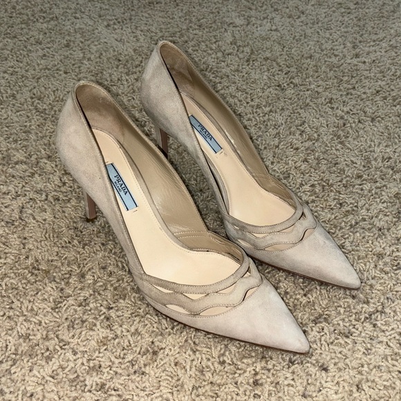 Prada Shoes - Womens Prada Tan Heels